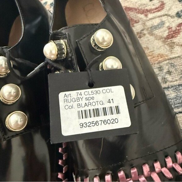 Coliac Women's Pearl Black Loafers Pink Braided Slip On Shoe Size 41 US 10 - Picture 4 of 9